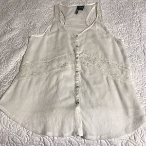 ONEILL white lace racerback tank